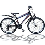 Talson 24 Zoll Mountainbike Fahrrad MIT GABELFEDERUNG & Beleuchtung 21-Gang Shimano Faster...