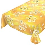 ANRO Wachstuchtischdecke Wachstuch Wachstischdecke Tischdecke Kamille Gelb Blumen Sonne...