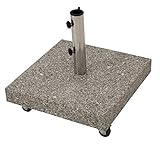 Schirmständer aus echtem Granit quadratisch 50kg, für große Schirme bis 350cm, mit vier...