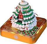 3D Kalender Abreißen 2026,2026 Tischkalender-Notizblock mit Licht (Christmas House)
