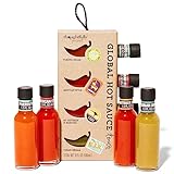 Thoughtfully Global Hot Sauce Chili-Saucen To Go Geschenk-Set - Geschenkbox mit 4 scharfen...