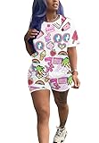 VOIKERDR Damen Sexy 2-teiliges Outfit für Damen Set Hemd Bodycon Hose Jogger Workout...