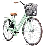 Bergsteiger Amsterdam 26 Zoll, 28 Zoll Damenfahrrad, ab 150 cm, Korb, Fahrrad-Licht,...
