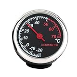 Winomo Auto-Thermometer Stahl klein mit Zeiger für den Kfz-Innenraum, Schwarz
