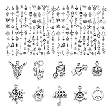 VEGCOO 200 Stücke Charms Anhänger zum Schmuck, Armbänd Ketten Ohrringe Selber...