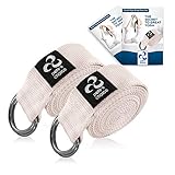 2ER 2,4m Yogagurte aus Baumwolle mit D-Ring - INKLUSIVE eBook I Für Pilates,...
