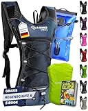 SASMO® Trinkrucksack (Blau) mit Thermofach | Trinkrucksack Laufen - Ultraleicht 300g & 6L...