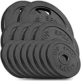 Hop-Sport 30 kg Gusseisen Hantelscheiben 30mm - Guss Gewichte Hantel Sets zur...