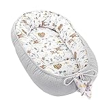 Babynest Neugeborene Nestchen Baby 90x50 cm - Kokon Handmade zweiseitig aus Baumwolle...