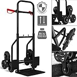 MASKO® Treppenkarre Sackkarre 200kg Transportkarre Treppensteiger Stapelkarre, klappbar...