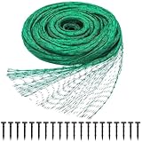 Vogelschutznetz 4M x 6M Grünes Vogelnetz Engmaschig mit 20 Stück Gartensicherungsstiften...