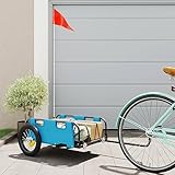 ZEYUAN Fahrradanhänger Blau Oxford-Gewebe und Eisen, Fahrrad Anhänger, Lastenanhänger,...