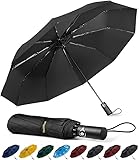 TechRise Regenschirm Taschenschirm Sturmfest Groß -10 Rippen Windsicherer Sturm...