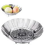 Aomig Dünsteinsatz für töpfe, Einstellbar Edelstahl Dampfgarer, (14 cm-23 cm)...
