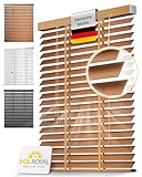 Sol Royal Holzjalousie 50 mm Lamellen extra breit – Fensterjalousie 120x180 cm Holzrollo...