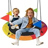 Kruzzel Nestschaukel Outdoor für Kinder und Erwachsene Bis 150 kg - Gartenschaukel Ø 110...