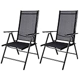 Casaria® Gartenstuhl 2er Set Klappbar Aluminium Wetterfest 8- Fach Verstellbar 120kg...