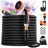 Flexibler Gartenschläuch Wasserschlauch 50FT/15M, Strapazierfähiger 4 lagiger Latex mit...