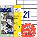 AVERY Zweckform 3481-10 Adressaufkleber (210 Klebeetiketten, 70x41mm auf A4, bedruckbare...