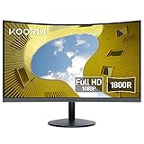 KOORUI Curved Monitor - 24 Zoll FHD Curved Computer Monitor, VA-Panel, 60Hz, Krümmung...