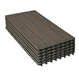 WOLTU WPC Terrassenfliesen Terrassendielen Holz-Optik 30x60cm, Fliese...