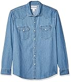 Amazon Essentials Herren Langärmeliges Jeanshemd, Normale Passform, Hellblau, M