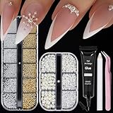 AstraGlam Luxus Nagelkunst-Set – Elegante Perlen & Strasssteine für Kreative...