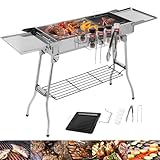 Edelstahl Holzkohlegrill, Grillwagen, Grill BBQ Holzkohlegrills,...