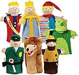 Handpuppen-Set 7-Fach - Kasperlefiguren, Handpuppen aus Stoff fürs...