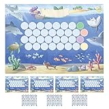 WUZZINIS Belohnungstafel Kinder Set - Thema Meer - Belohnungssystem Kinder - Namensfeld -...
