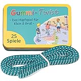 GLÜCKSWOLKE Gummitwist + Buch mit 25 Spiele - Indoor & Outdoor Spielzeug für Kinder ab...