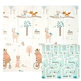 CCLIFE Krabbelmatte Spielmatte Baby Schadstofffrei 196x176x1cm Faltbar Spielunterlage...