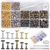 Zocipro 240 Stück Nieten Set für leder, Doppelkappe Ledernieten mit...