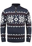 Solid SDNorwin Herren Strickpullover Troyer Grobstrick Pullover mit Stehkragen Regular...
