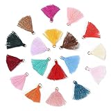 50 Stück Bunt Quaste Anhänger Troddel, 3cm Mini Quasten Anhänger, Baumwolle Quaste...