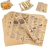 100 Blätter Papierblätter，Lebensmittelverpackungspapier，Burger Papier, Wrap...
