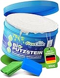 FreeClean® BIO Putzstein 900g inkl. 2-in-1 Schwamm & Poliertuch -...