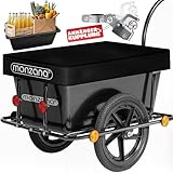 MONZANA® Fahrradanhänger mit 90L Kunststoffwanne inklusive Abdeckplane Kupplung...