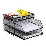 EasyPAG 3 Stück A4 Stapelbar Metall Büro Schreibtisch Organizer Dokumentenhalter...