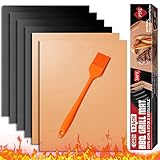 COZII BBQ Grillmatte, 6er Set 40x33CM Grillmatte für Gasgrill Backmatte...