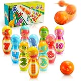 Hapikids 12 Stück Bowling Set Kinder, Montessori Spielzeug ab 2 Jahre Dosenwerfen Kinder...