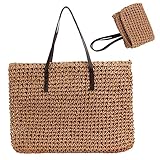 AZIDWERYQ Strohtasche, modische Sommer-Strandtaschen für Damen, große Kapazität,...
