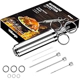 Edelstahl Fleischspritze, Marinierspritze, BBQ Bratenspritze mit 3 Nadeln, 60 ml...