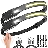 UNBON Stirnlampe LED Wiederaufladbar, 2 Stück LED Kopflampe Stirnlampe...