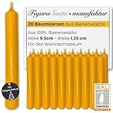 Figura Santa® BAUMKERZEN 20x Premium Kerzen aus 100% reinem BIENENWACHS -...