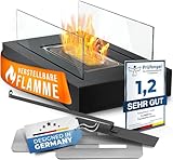 flammtal - Tischkamin [3h Brenndauer] - Tischfeuer für Indoor & Outdoor - Bio Ethanol...