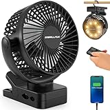 GOBRILLFUN 15,2 cm (6 Zoll) 12000 mAh Clip Ventilator Akku mit Fernbedienung,...
