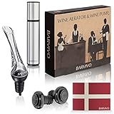 BARVIVO Weinbelüfter und Weinpumpe inklusive zwei Vakuum Weinstopfen. Edelstahl...