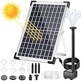 Solar Teichpumpe 12W, 500L/h Solar Springbrunnen, Solar Brunnenpumpen mit 1M...