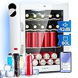 Klarstein Mini Kühlschrank mit Glastür & LED, Mini-Kühlschrank für Zimmer,...